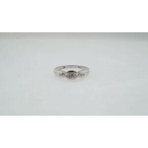 10k White Gold Estate Sale Wedding Band 2.80g 0.10ct Diamond SI2 G 10.5 Vintage